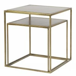 Red Living Beistelltisch Goon (2er-Set) - Metall - Antik Gold -Wohnzimmermöbel boutique en ligne 1000275608 210630 12463100022 DETAILS P000000001000275608