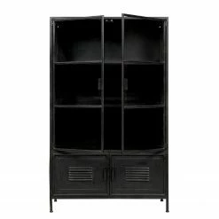 Red Living Vitrinenschrank Ravno - Metall - Vintage Schwarz -Wohnzimmermöbel boutique en ligne 1000275626 220209 12152100040 DETAILS P000000001000275626
