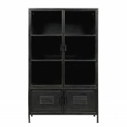 Red Living Vitrinenschrank Ravno - Metall - Vintage Schwarz -Wohnzimmermöbel boutique en ligne 1000275626 220209 12152100050 DETAILS P000000001000275626