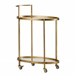 Red Living Servierwagen Durnal - Glas / Metall - Antik Gold