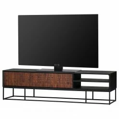 Red Living TV-Lowboard Dynk - Sheesham massiv - Sheesham / Schwarz