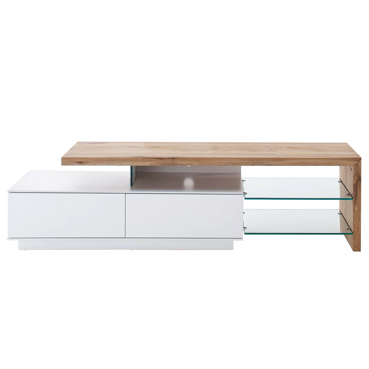 Fredriks TV-Lowboard Molios I - Eiche teilmassiv - Weiß / Eiche 4 Fredriks TV-Lowboard Molios I - Eiche teilmassiv - Weiß / Eiche – Bild 4
