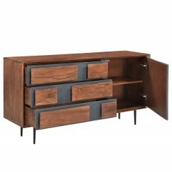 Ars manufacti Sideboard Envo - Akazie massiv / Steinfurnier - Akazie / Schiefer -Wohnzimmermöbel boutique en ligne 1000276039 220120 085035000040 DETAILS P000000001000276039
