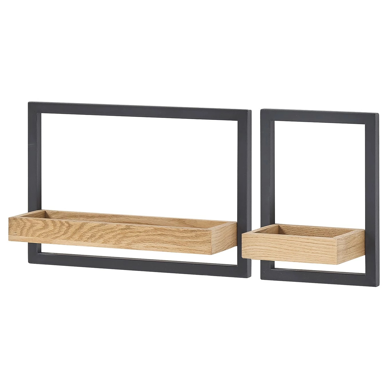 Red Living Wandregal Marcoola (2er-Set) - Metall / Echtholzfurnier - Schwarz / Risseiche 1 Red Living Wandregal Marcoola (2er-Set) - Metall / Echtholzfurnier - Schwarz / Risseiche