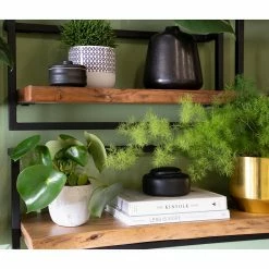 Ars manufacti Wandregal Kaawo I - Akazie massiv / Metall - Akazie / Schwarz - Breite: 100 cm -Wohnzimmermöbel boutique en ligne 1000276819 220812 021 MOOD DETAILS P000000001000276819 mood