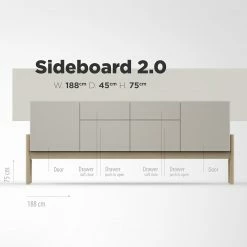 Studio Copenhagen Sideboard Cooby II - Muschelweiß / Eiche Hell 19 Studio Copenhagen Sideboard Cooby II - Muschelweiß / Eiche Hell -Wohnzimmermöbel boutique en ligne 1000276948 211111 1449030000504 SKETCH DETAILS P000000001000276948 sketch