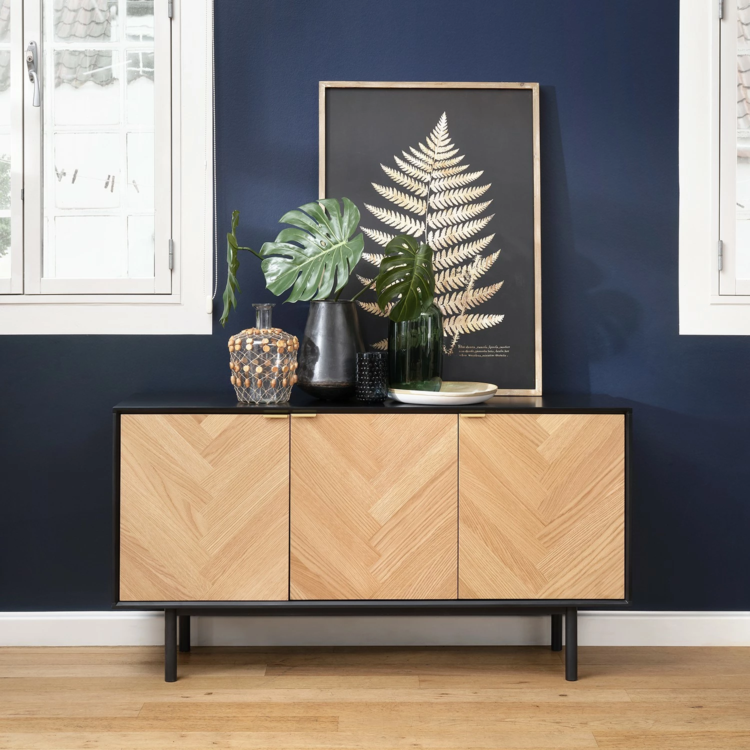 Loftscape Sideboard Charlo - Echtholzfurnier - Eiche / Schwarz 2 Loftscape Sideboard Charlo - Echtholzfurnier - Eiche / Schwarz – Bild 2