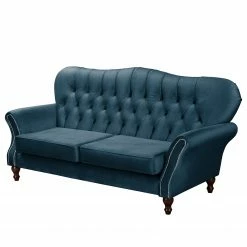 Red Living Sofa Dassel (3-Sitzer) - Samt - Samt Onoli: Marineblau