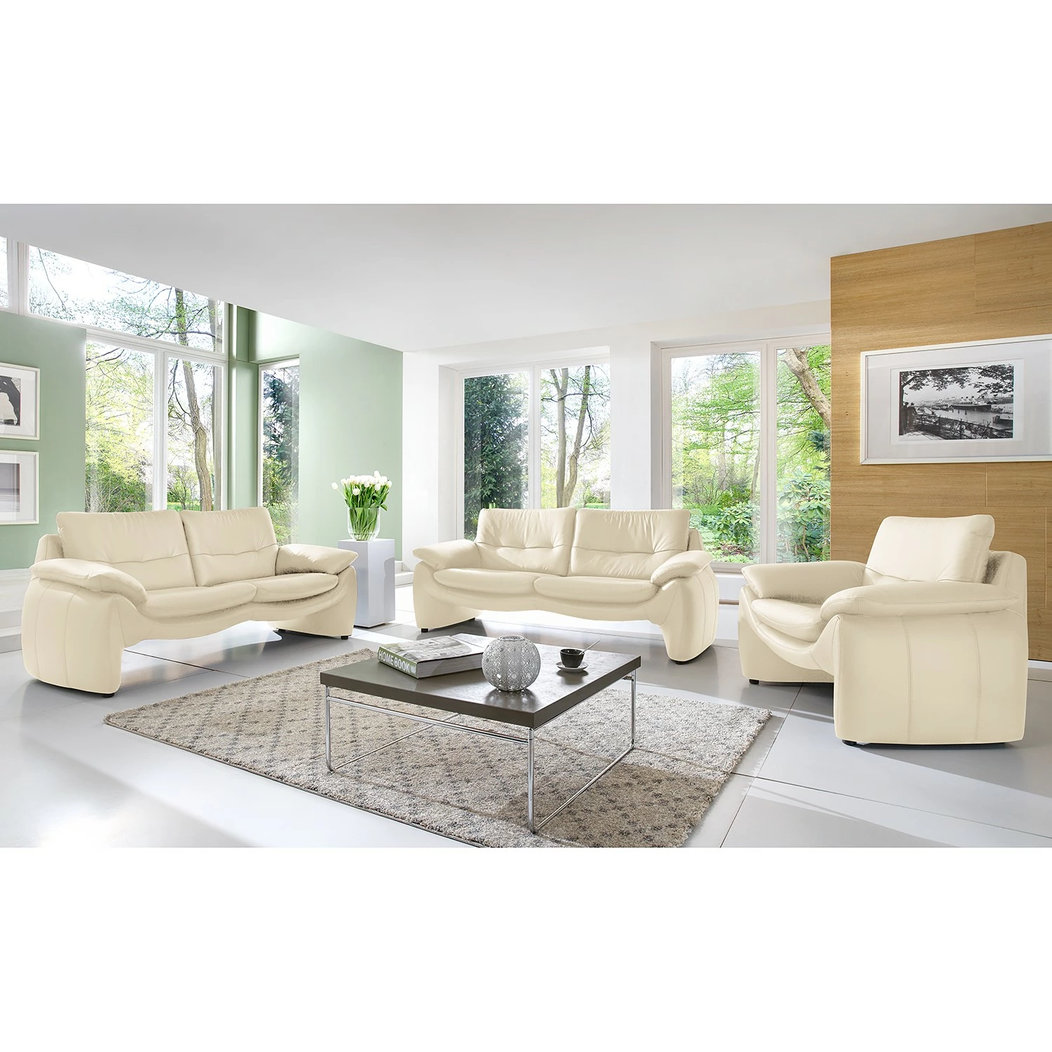 Loftscape Sofa Budal (3-Sitzer) - Echtleder - Echtleder Canela: Weiß 2 Loftscape Sofa Budal (3-Sitzer) - Echtleder - Echtleder Canela: Weiß – Bild 2