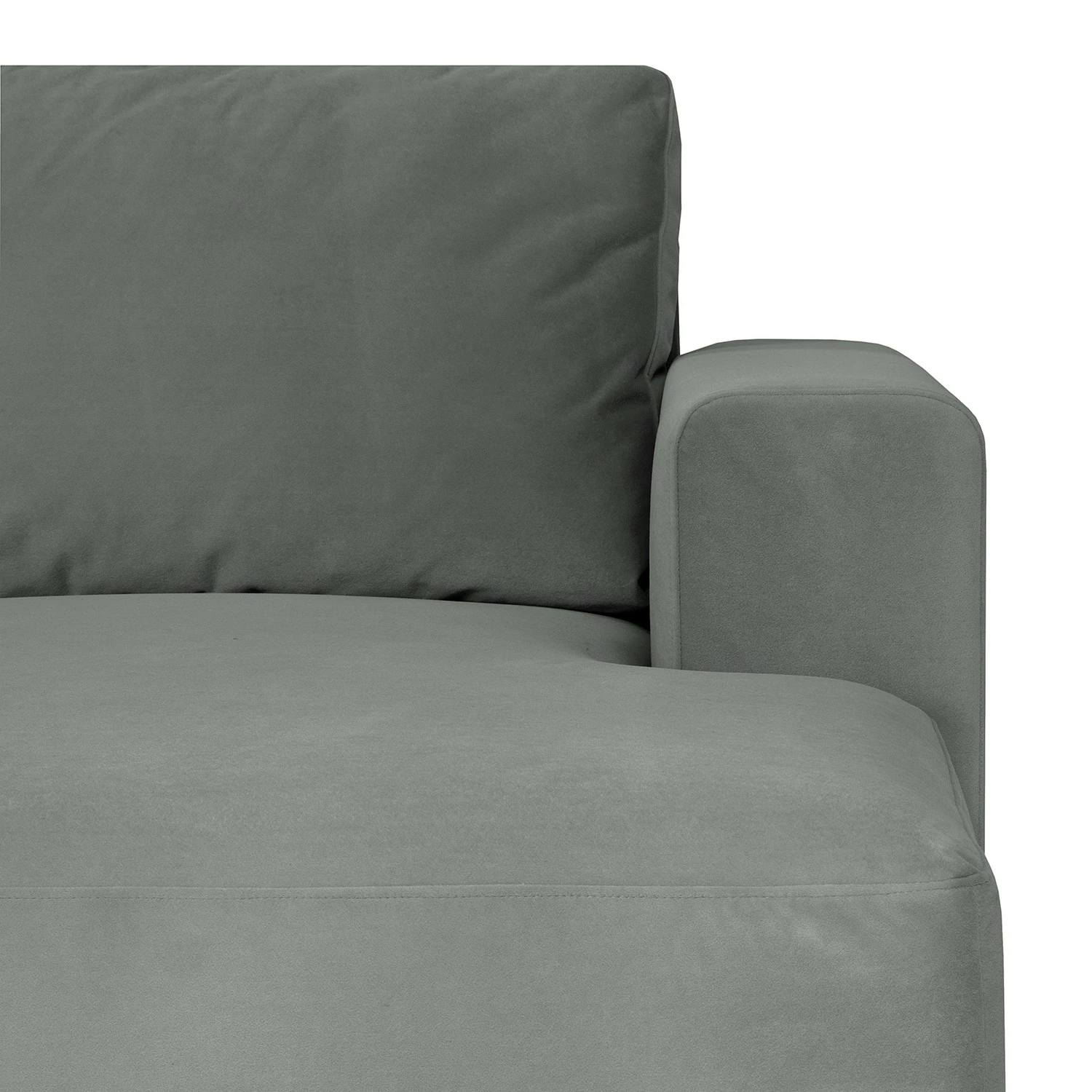 Fredriks Wohnlandschaft Summer Webstoff - Samt Vaia: Grau - Longchair davorstehend rechts / Ottomane links 6 Fredriks Wohnlandschaft Summer Webstoff - Samt Vaia: Grau - Longchair davorstehend rechts / Ottomane links – Bild 6