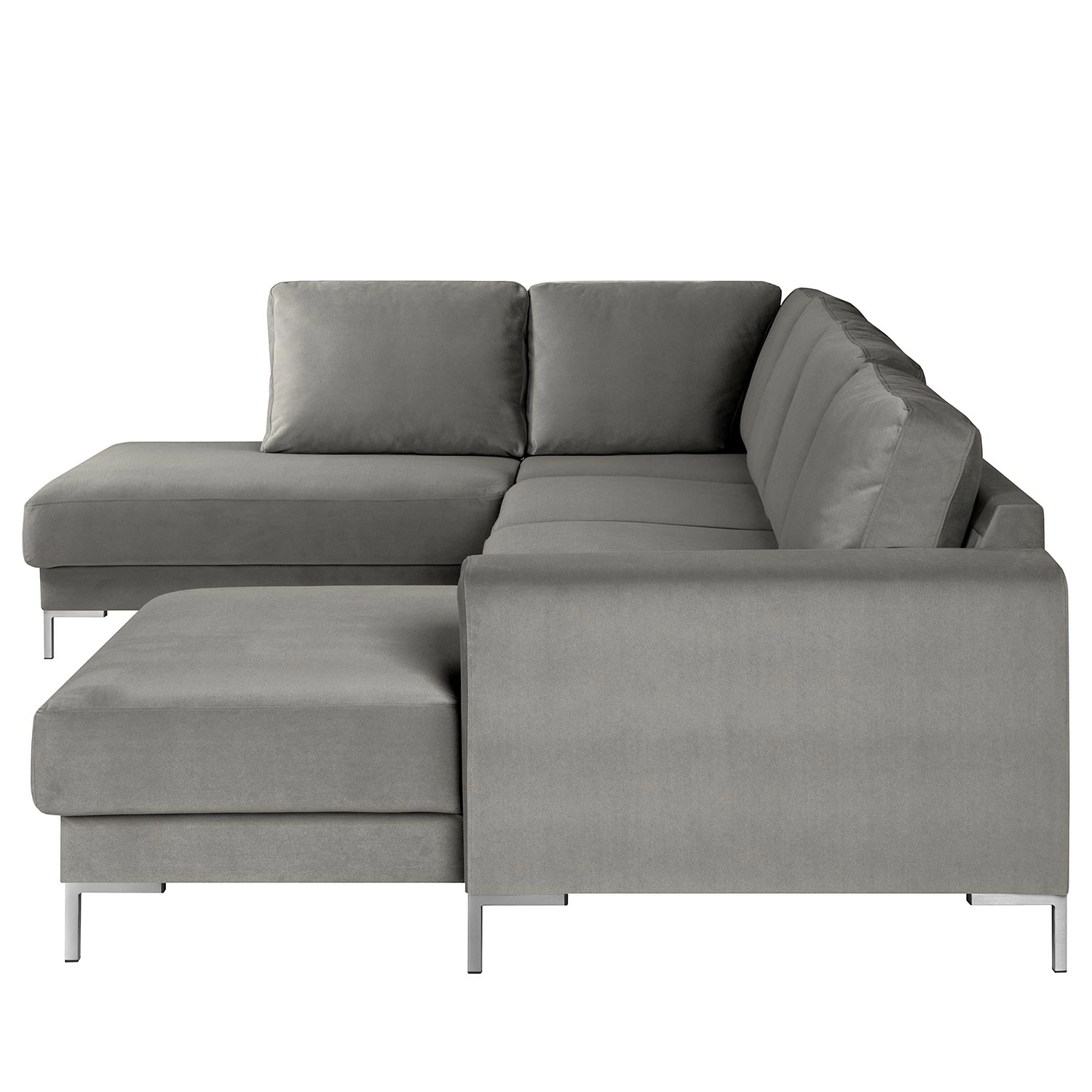 Fredriks Wohnlandschaft Summer Webstoff - Samt Vaia: Grau - Longchair davorstehend rechts / Ottomane links 13 Fredriks Wohnlandschaft Summer Webstoff - Samt Vaia: Grau - Longchair davorstehend rechts / Ottomane links – Bild 13