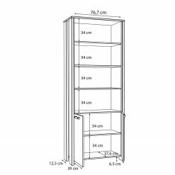Red Living Regal Clifford IV - Altholz Dekor / Dunkelgrau -Wohnzimmermöbel boutique en ligne 1000280712 210813 08160000402 SKETCH DETAILS P000000001000280712 sketch