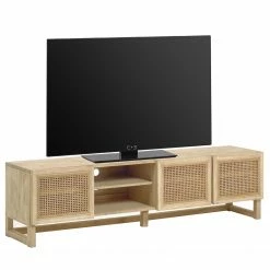 Loftscape TV-Lowboard Risley - Mindi massiv / Rattan