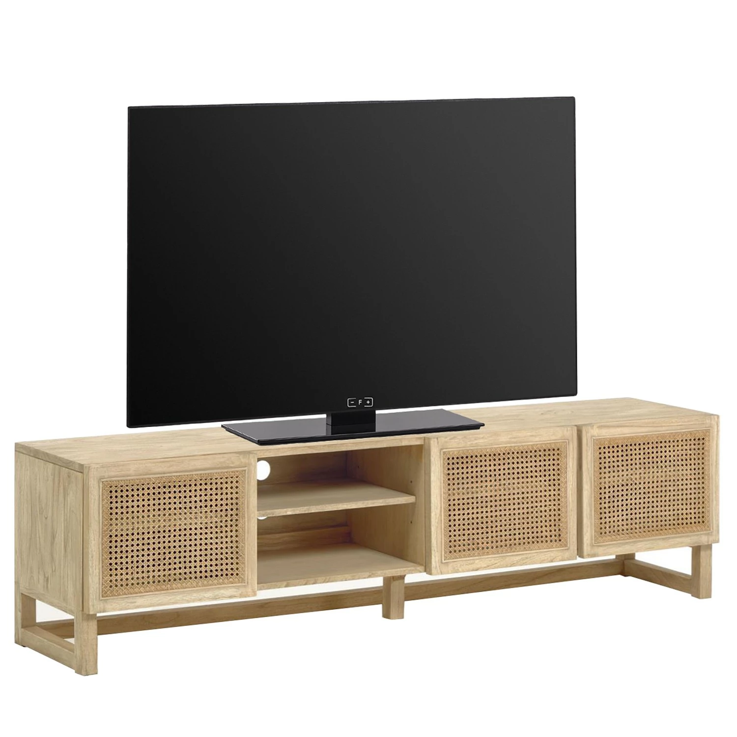 Loftscape TV-Lowboard Risley - Mindi massiv / Rattan 1 Loftscape TV-Lowboard Risley - Mindi massiv / Rattan