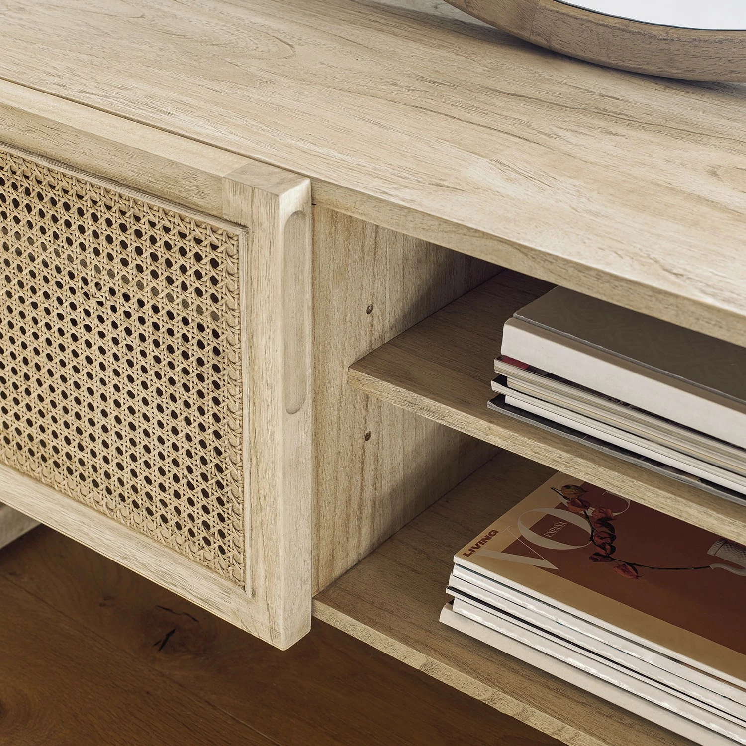 Loftscape TV-Lowboard Risley - Mindi massiv / Rattan 10 Loftscape TV-Lowboard Risley - Mindi massiv / Rattan – Bild 10