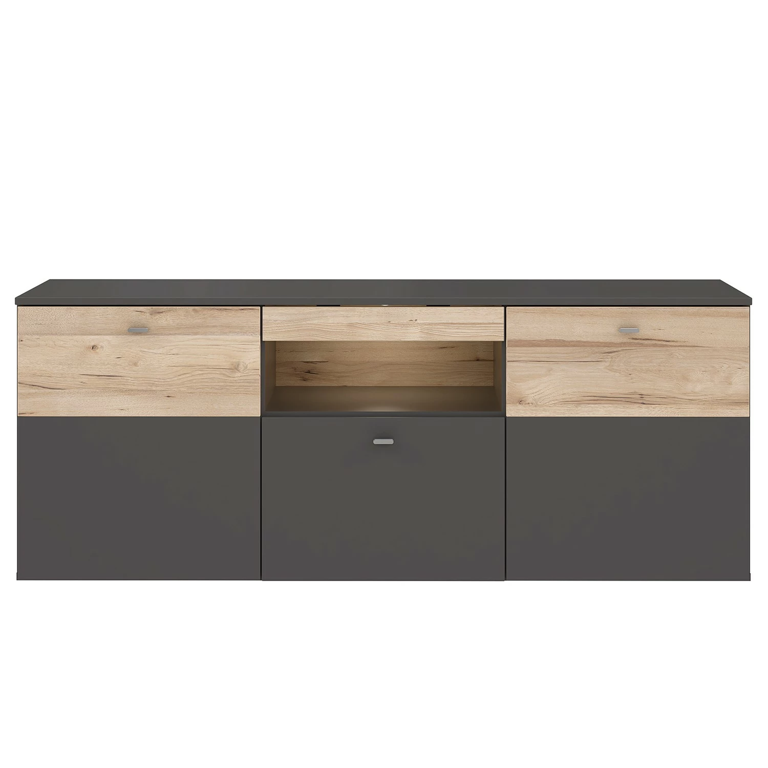 Loftscape TV-Lowboard Corey - Inkl. Beleuchtung - Eiche Dekor / Grau - Breite: 150 cm 3 Loftscape TV-Lowboard Corey - Inkl. Beleuchtung - Eiche Dekor / Grau - Breite: 150 cm – Bild 3