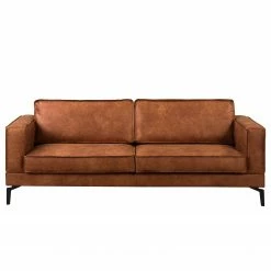 Ars manufacti Sofa Hanks (3-Sitzer) - Antiklederlook - Microfaser Yaka: Cognac