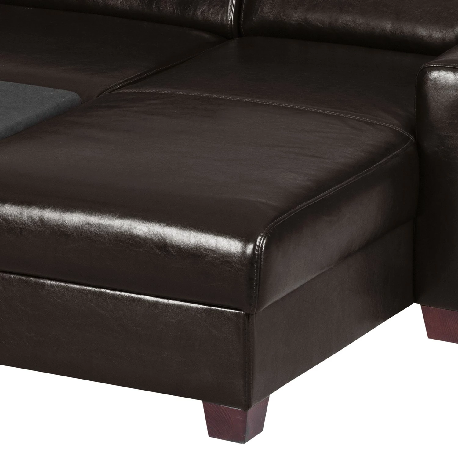 Ars manufacti Ecksofa José - Echtleder / Kunstleder - Kunstleder Babet: Schwarz - Longchair davorstehend rechts 6 Ars manufacti Ecksofa José - Echtleder / Kunstleder - Kunstleder Babet: Schwarz - Longchair davorstehend rechts – Bild 6