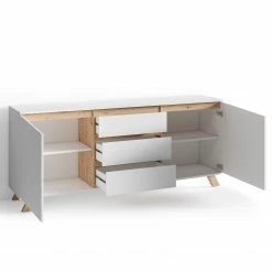 Norrwood Sideboard Rautha - Matt Weiß / Eiche Dekor - Breite: 180 cm -Wohnzimmermöbel boutique en ligne 1000283831 210805 14243400071 DETAILS P000000001000283831