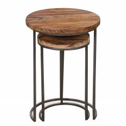 Fredriks Beistelltisch Leus (2er-Set) - Mango massiv / Metall - Mango / Schwarz -Wohnzimmermöbel boutique en ligne 1000283854 210805 14244100225 DETAILS P000000001000283854