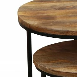 Fredriks Beistelltisch Leus (2er-Set) - Mango massiv / Metall - Mango / Schwarz -Wohnzimmermöbel boutique en ligne 1000283854 210805 14244100226 DETAILS P000000001000283854