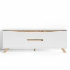 Norrwood TV-Lowboard Rautha - Matt Weiß / Eiche Dekor -Wohnzimmermöbel boutique en ligne 1000283862 210805 14244200264 DETAILS P000000001000283862