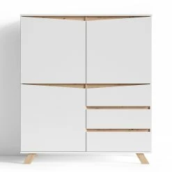 Norrwood Highboard Rautha - Matt Weiß / Eiche Dekor 9 Norrwood Highboard Rautha - Matt Weiß / Eiche Dekor -Wohnzimmermöbel boutique en ligne 1000283874 210805 14244700378 DETAILS P000000001000283874