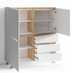 Norrwood Highboard Rautha - Matt Weiß / Eiche Dekor 10 Norrwood Highboard Rautha - Matt Weiß / Eiche Dekor -Wohnzimmermöbel boutique en ligne 1000283874 210805 14244700379 DETAILS P000000001000283874