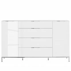 Maja Möbel Sideboard Trend - Glas - Hochglanz Weiß / Chrom -Wohnzimmermöbel boutique en ligne 1000284207 210804 14342400011 DETAILS P000000001000284207