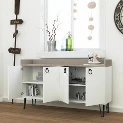Loftscape Sideboard Dalma - Weiß / Creme -Wohnzimmermöbel boutique en ligne 1000284340 210809 06083200074 MOOD DETAILS P000000001000284340 mood