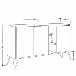Loftscape Sideboard Caceres - Metall - Mocha / Grau 7 Loftscape Sideboard Caceres - Metall - Mocha / Grau -Wohnzimmermöbel boutique en ligne 1000284344 210809 06083400099 SKETCH DETAILS P000000001000284344 sketch