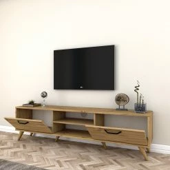 Red Living TV-Lowboard Rangun - Eiche Dekor / Schwarz -Wohnzimmermöbel boutique en ligne 1000284388 210809 06091300168 MOOD DETAILS P000000001000284388 mood