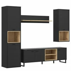 Loftscape Wohnwand Mazzo (4-teilig) - Schwarz / Eiche Artisan Dekor -Wohnzimmermöbel boutique en ligne 1000285804 210819 12212500084 DETAILS P000000001000285804