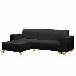 Norrwood Ecksofa Coulter - Microfaser Cadis: Schwarz