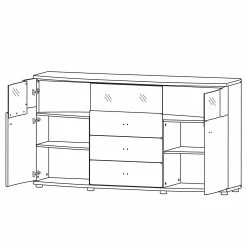 Loftscape Sideboard Intento II - Hochglanz Weiß / Anthrazit -Wohnzimmermöbel boutique en ligne 1000288166 210827 12095400017 SKETCH DETAILS P000000001000288166 sketch