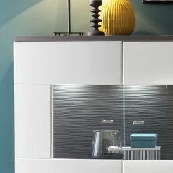 Loftscape Sideboard Intento I - Hochglanz Weiß / Anthrazit -Wohnzimmermöbel boutique en ligne 1000288186 210827 12095600054 DETAILS P000000001000288186