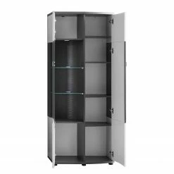 Loftscape Wohnwand Intento I (4-teilig) - Hochglanz Weiß / Anthrazit -Wohnzimmermöbel boutique en ligne 1000288189 210827 12095800087 DETAILS P000000001000288189