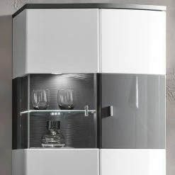 Loftscape Wohnwand Intento II (4-teilig) - Hochglanz Weiß / Anthrazit -Wohnzimmermöbel boutique en ligne 1000288190 210827 12095900100 DETAILS P000000001000288190