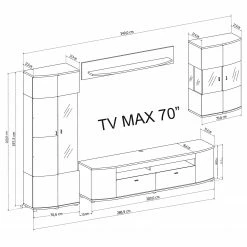 Loftscape Wohnwand Intento II (4-teilig) - Hochglanz Weiß / Anthrazit -Wohnzimmermöbel boutique en ligne 1000288190 210827 12095900109 SKETCH DETAILS P000000001000288190 sketch