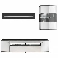 Loftscape Wohnwand Intento III (3-teilig) - Hochglanz Weiß / Anthrazit -Wohnzimmermöbel boutique en ligne 1000288375 210827 16503400005 DETAILS P000000001000288375