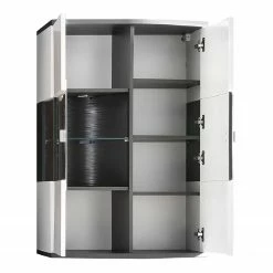 Loftscape Wohnwand Intento III (3-teilig) - Hochglanz Weiß / Anthrazit -Wohnzimmermöbel boutique en ligne 1000288375 210827 16504700019 DETAILS P000000001000288375