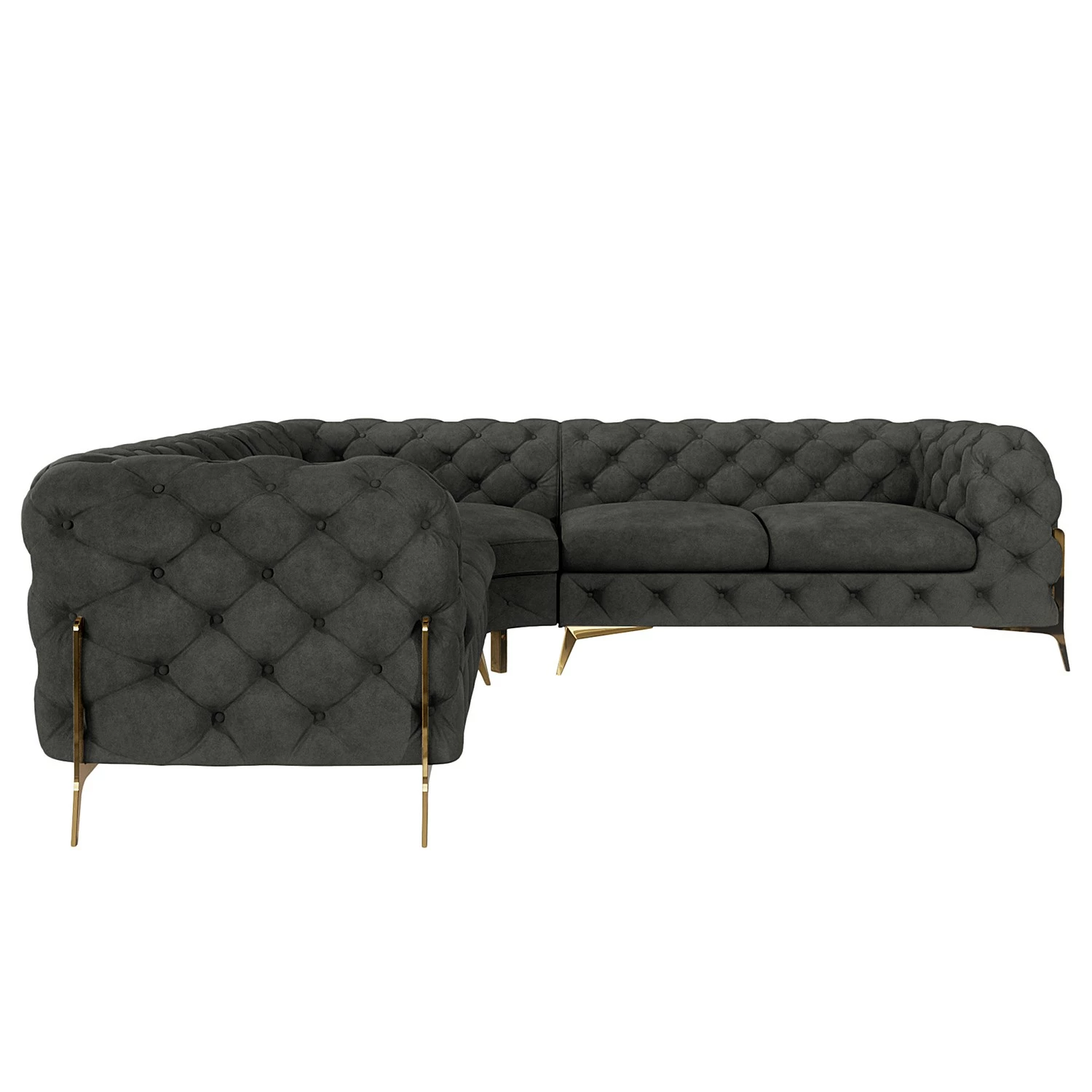 Jack & Alice Ecksofa Laviva IV - Samt Ravi: Anthrazit - 262 x 262 cm 3 Jack & Alice Ecksofa Laviva IV - Samt Ravi: Anthrazit - 262 x 262 cm – Bild 3