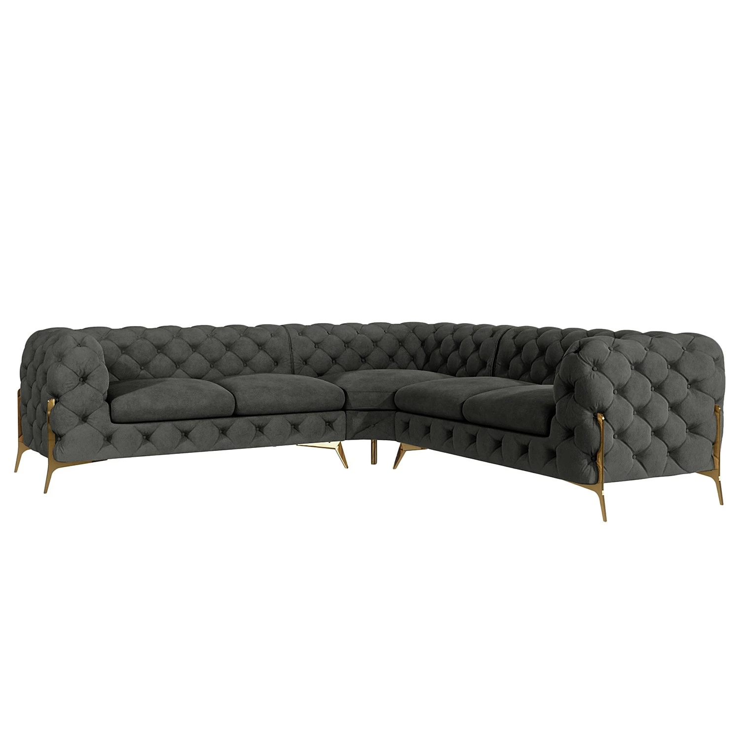 Jack & Alice Ecksofa Laviva IV - Samt Ravi: Anthrazit - 262 x 262 cm 1 Jack & Alice Ecksofa Laviva IV - Samt Ravi: Anthrazit - 262 x 262 cm