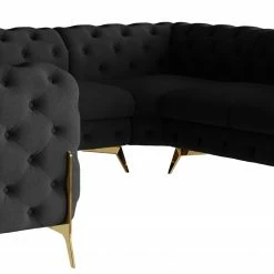 Jack & Alice Wohnlandschaft Laviva II - Samt Ravi: Schwarz - Ausrichtung links -Wohnzimmermöbel boutique en ligne 1000288962 220325 060 DETAILS P000000001000288962