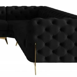 Jack & Alice Wohnlandschaft Laviva II - Samt Ravi: Schwarz - Ausrichtung links -Wohnzimmermöbel boutique en ligne 1000288962 220325 090 DETAILS P000000001000288962