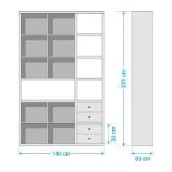 Fredriks Aktenschrank-Kombination Emporio IV - Hochglanz Weiß -Wohnzimmermöbel boutique en ligne 1000289339 211012 154205000512 SKETCH DETAILS P000000001000289339 sketch
