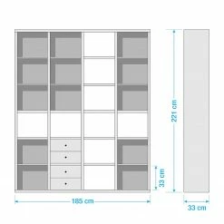 Fredriks Aktenschrank-Kombination Emporio II - Hochglanz Weiß -Wohnzimmermöbel boutique en ligne 1000289340 211012 154205000515 SKETCH DETAILS P000000001000289340 sketch