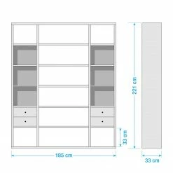 Fredriks Aktenregal-Kombination Emporio VI - Hochglanz Weiß -Wohnzimmermöbel boutique en ligne 1000289373 211012 154209000547 SKETCH DETAILS P000000001000289373 sketch