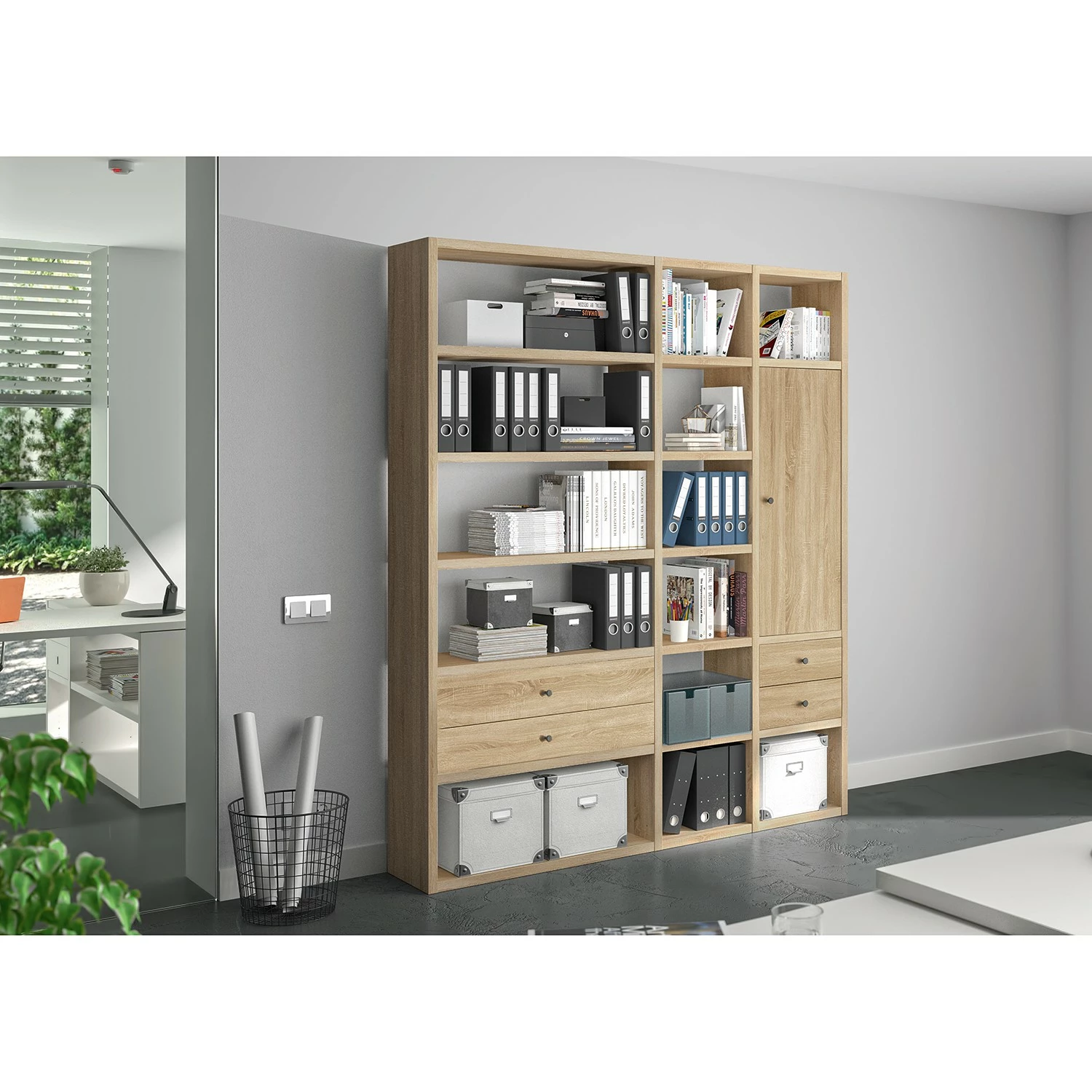 Fredriks Aktenregal-Kombination Emporio VII - Eiche Sonoma Dekor 2 Fredriks Aktenregal-Kombination Emporio VII - Eiche Sonoma Dekor – Bild 2