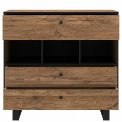 Red Living Kommode Trylith - Eiche Rustikal Dekor / Schwarz -Wohnzimmermöbel boutique en ligne 1000295077 211125 14485200043 DETAILS P000000001000295077
